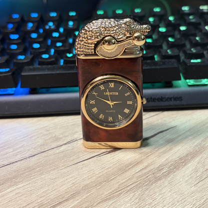 ZipPro® Saatli Ejderha Alevli Çakmak