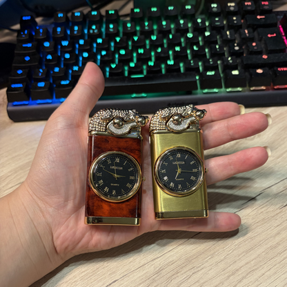 ZipPro® Saatli Ejderha Alevli Çakmak